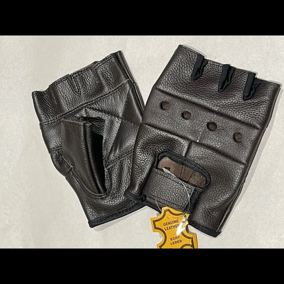 Men leather fingerless gloves - Picture 3 of 5